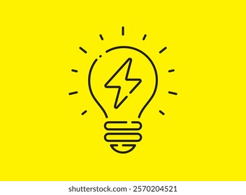 Electricity, power generation icon light bulb vector illustration