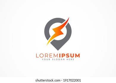 electricity power location logo template