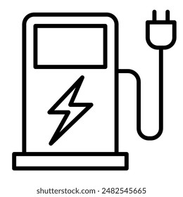 Electricity power station icon in thin line style Vector illustration graphic design 