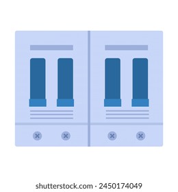 Electricity power switch. Electrician tools, electrician supplies flat vector illustration