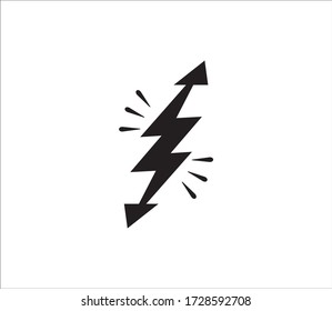 electricity power symbol or icon vector design template, high voltage electric shock danger sign illustration