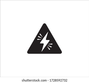 electricity power symbol or icon vector design template, high voltage electric shock danger sign illustration