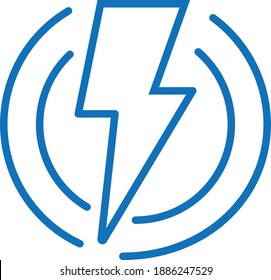 símbolo de potencia eléctrica o plantilla de diseño de vectores de iconos, ilustración de signo de peligro de choque eléctrico de alta tensión