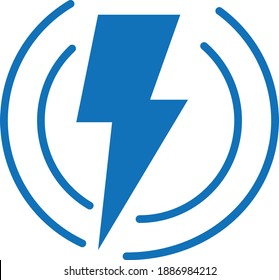 electricity power symbol or icon vector design template, high voltage electric shock danger sign illustration