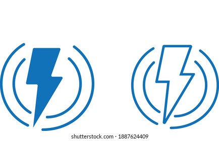 símbolo de potencia eléctrica o plantilla de diseño de vectores de iconos, ilustración de signo de peligro de choque eléctrico de alta tensión