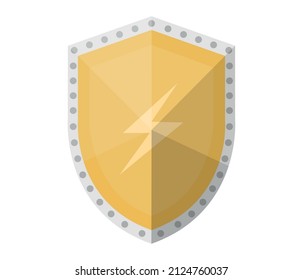 Electricity protect, shield. Vector icon logo template.