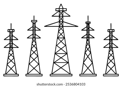 Eletricidade Pylon negrito e riscando linha arte