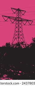 
Electricity pylon graphic abstract silhouette