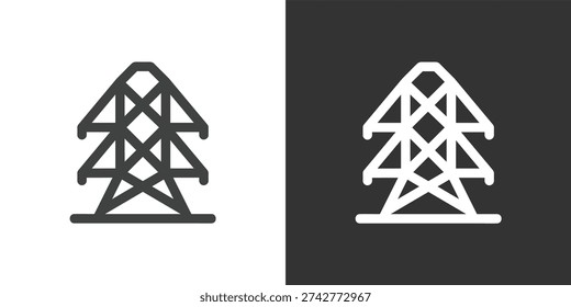 Electricity Pylon icon. Solid glyph series icon