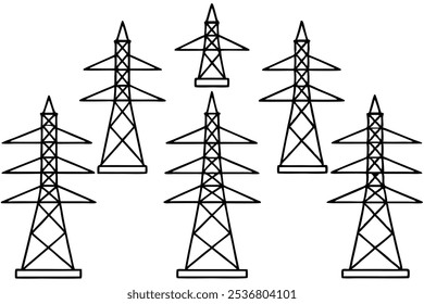 Arte moderna da linha do pilone da eletricidade