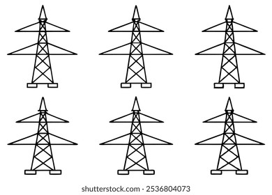 Eletricidade Pylon simples e linha limpa Arte