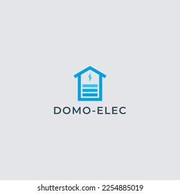Electricity repair and maintenance services, house and plug, electric safety, linear design illustration