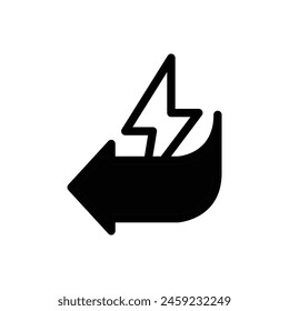 electricity restore, energy return solid icon vector design good for website and mobile app