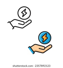 Electricity Safe Hand Icon Illustration