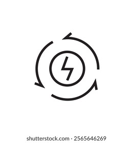 electricity saving bolt icon vector eps outline stroke