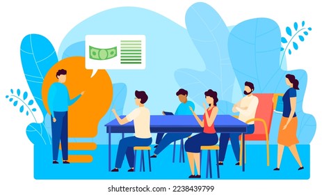 Electricity saving and smart home buisness educational training people, saving resources concept cartoon vector illustration.