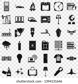 Electricity server icons set. Simple style of 36 electricity server vector icons for web for any design