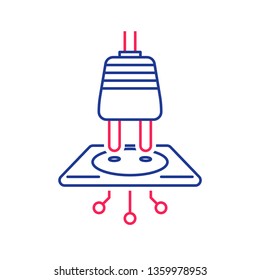 Electricity services concept, socket and plug connecting, electrical outlet, repair and maintenance, vector line icon, linear illustration