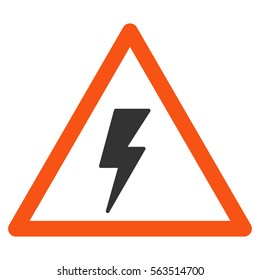 Electricity Shock Warning vector pictograph. Style is flat graphic symbol.