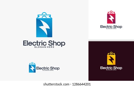 Electricity Shop logo designs vector, Electricity Store logo concept