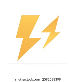 electricity sign lightning icon, colored flat vector. modern and minimalist design