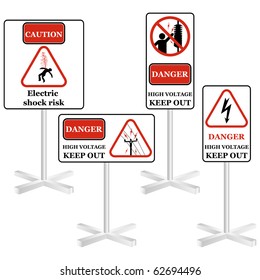Electricity sign set isolated on white vector