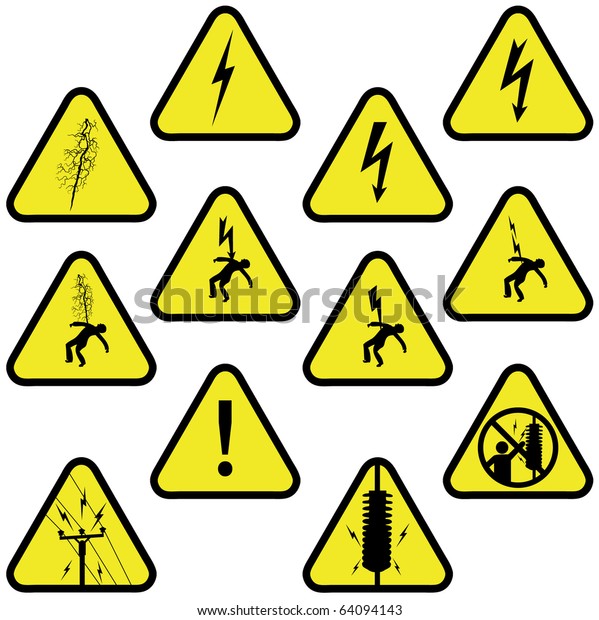 Electricity Sign Set Vector Isolated On Stock Vector (Royalty Free ...