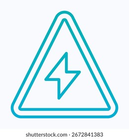 Icono de Vector de señal de electricidad, Vector aislado Icono de estilo de degradado lineal,