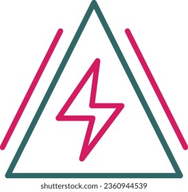 Electricity Sign Vector Icon Line Two Color