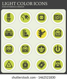 Electricity simple icons for web and user interface