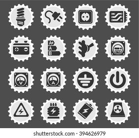 Electricity simple icons for web and user interface