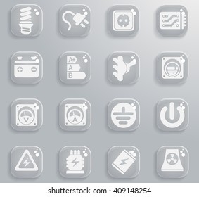 Electricity simple icons for web and user interface