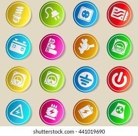 Electricity simple icons for web and user interface