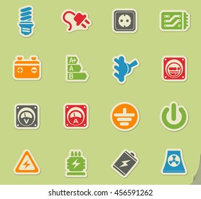 Electricity simple icons for web and user interface