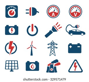 Electricity simply icon set