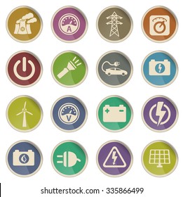Electricity simply symbols for web icon set