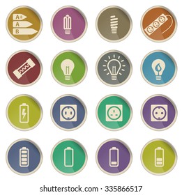 Electricity simply vector icon set