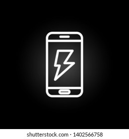 electricity, smartphone neon icon. Elements of electricity set. Simple icon for websites, web design, mobile app, info graphics