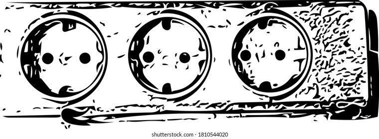 Electricity socket hole in the wall black vector.