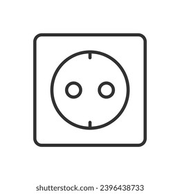 Electricity Socket, linear icon. Line with editable stroke