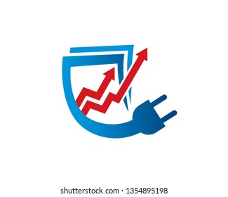 Electricity Stats Logo Template, Icon, Symbol - Vector