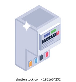 Elektrizitätsversorgungssystem, isometrisches Design des elektrischen Zählersymbol