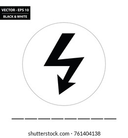 Electricity symbol black and white flat icon. Vector Illustration.