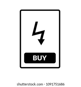 electricity symbol and eshop item with button buy