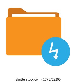 electricity symbol and folder