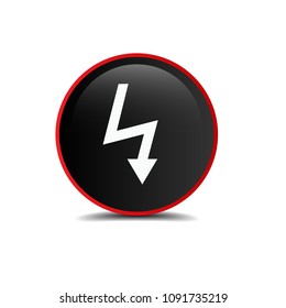 electricity symbol and glossy web button