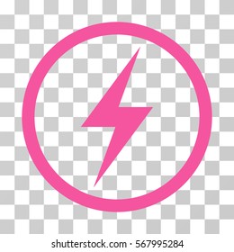 Electricity Symbol rounded icon. Vector illustration style is flat iconic symbol inside a circle, pink color, transparent background. Designed for web and software interfaces.