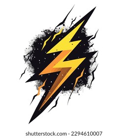 Electricity symbol sparks danger on grunge backdrop icon