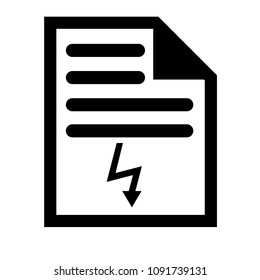 electricity symbol and text file symbol