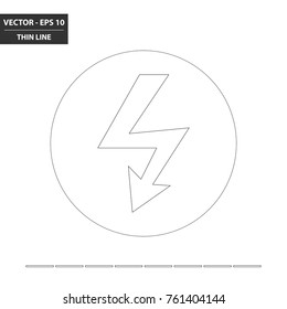 Electricity symbol thin line flat icon. Vector Illustration.